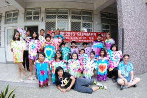 Baozhong Jr Hi Campers with the shirts they dyed - August 16